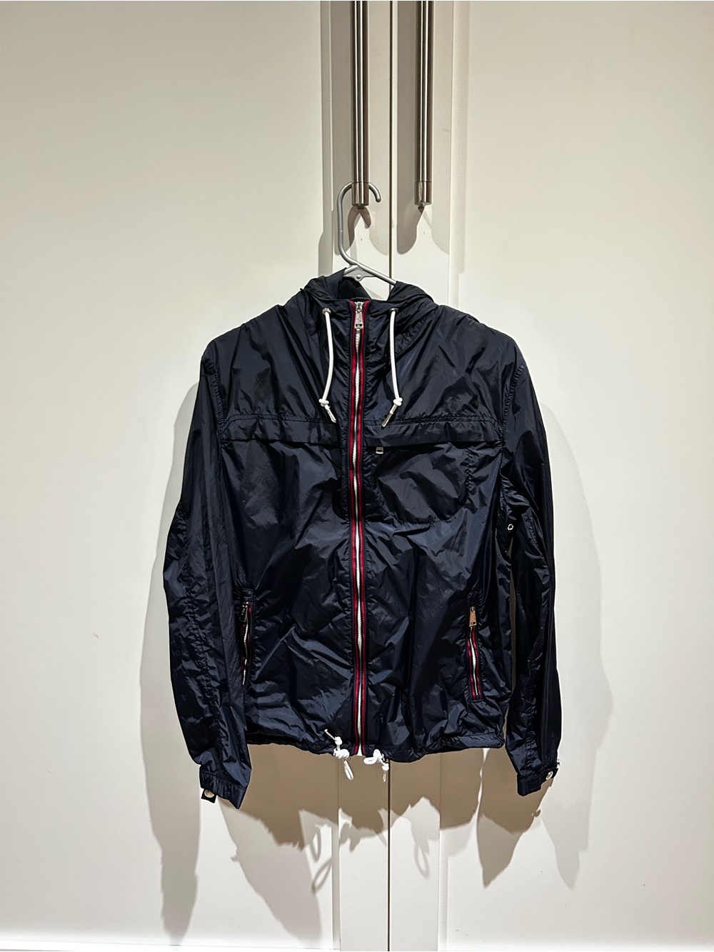 Polo by Ralph Lauren Navy Hooded Windbreaker with Red Trim